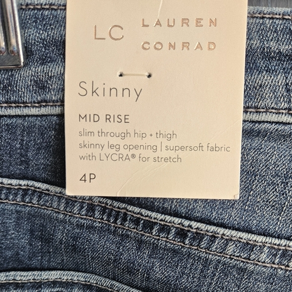 NWT LC Lauren Conrad Skinny Mid Rise Jeans - Picture 3 of 4